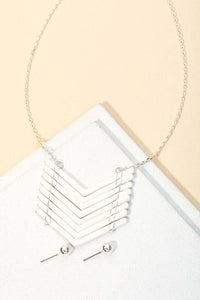 Chevron Necklace & Earrings Set