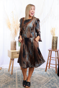 Modern Art - Ruffle Sleeve Dress