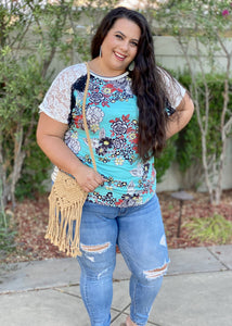 All Mixed Up Lace Tunic Top