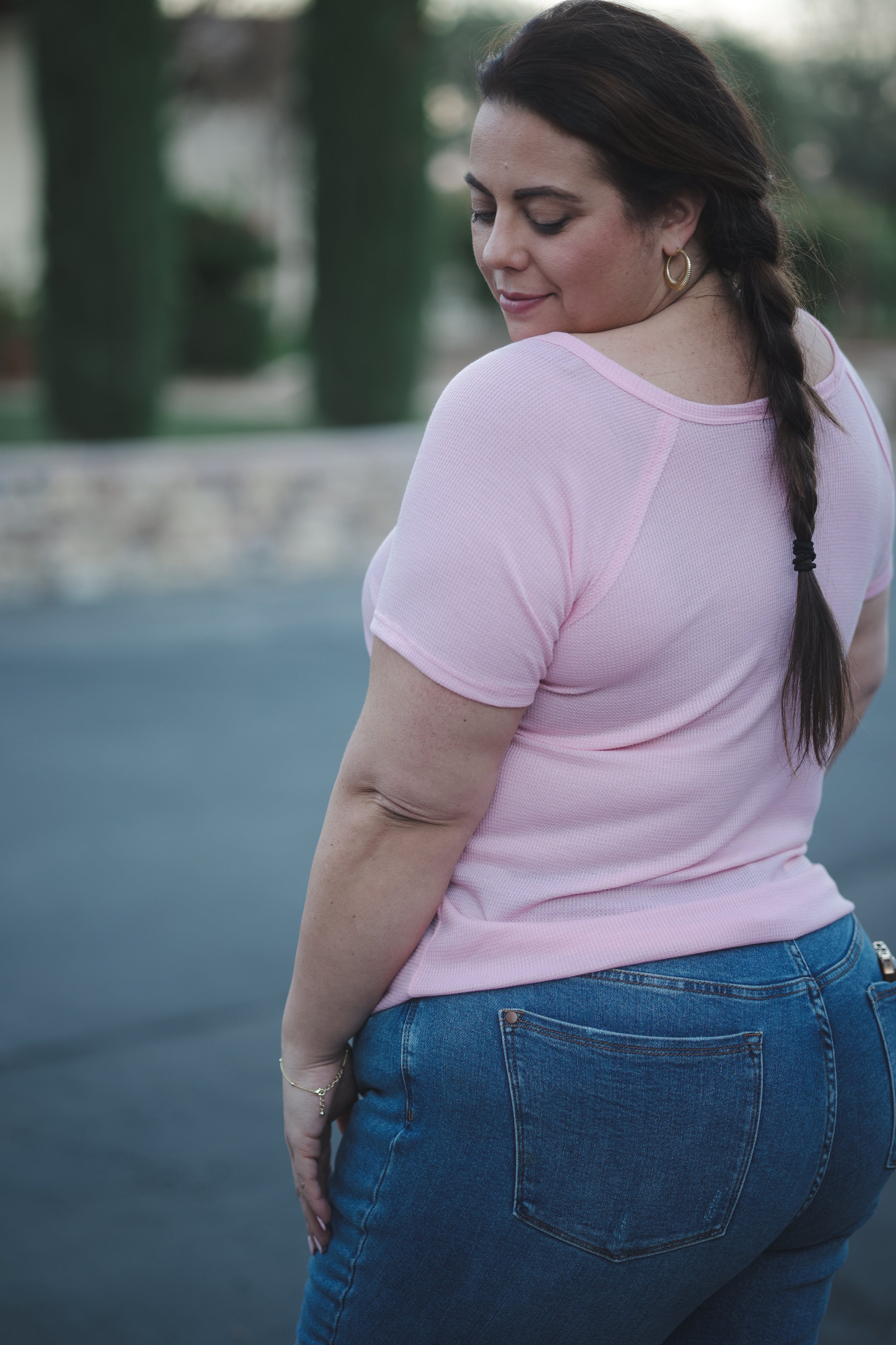 Stitched in Pink Short Sleeve Top